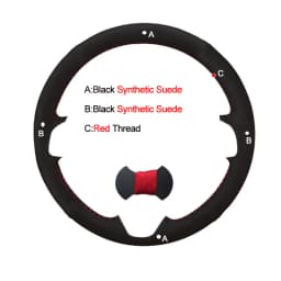 Hand Sewing Car Steering Wheel Cover Wrap Beige Leather Suede For Renault Megane 2 2002-2009 Scenic 2 (Grand Scenic) Kangoo 2
