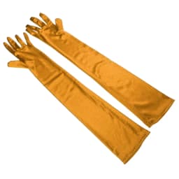 Women Long Section Imitate Satin Banquet Dance Dinner Show Cosplay Retro Style Soft Elasticity Solid Sexy Etiquette Gloves