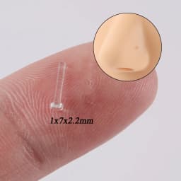 1PC Glass Nose Stud Transparent Glass Straight Nose Ring Retainer Holder Nose Hoop Ring Body Piercing Jewelry