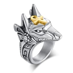 Retro Devil Sheep Ring Punk Exaggerated Spirit Snake Ring Frog Animal Personality Stereoscopic Opening Adjustable Ring Jewelry