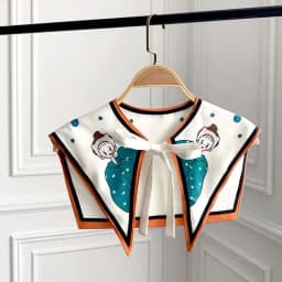 Printed Shawl Fake Collar Women Detachable Collars Big Lapel False Collar Shirt Thin Shawl Kragen Sahte Yaka Kraagje Nep Dames