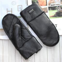 New sheepskin men's fur gloves with thicker wool lining and winter fashion windproof and cold-proof warm gloves