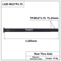 HEPPE MTB Road Bike Thru Axle Rear Hub Thru Axle Front Fork Shaft Skewers 12x100 12x110 12x142 12x148 M12xP1.0/P1.5/P1.75