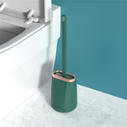 1 Set Light Luxury Toilet Brush Household Long-Handled TPR Brush Head No Dead Corners Durable Toilet Brush Bathroom Accessories