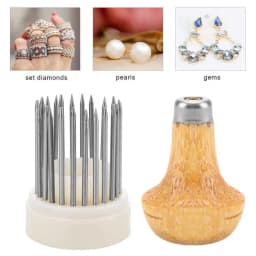 23pcs Beading Grain Tools Graver Beader with Wood Handle for Goldsmith Diamond Stone Beards Setting Tool Jeweler Jewelry Tools