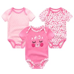 Baby Boy Jumpsuits 3 Pieces Newborn Clothes Set Toddler Girl Bodysuit Kiddiezoom Clothing 100%Cotton Soft Infant Rompers 0-12M