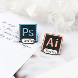 Photoshop Menu Bar Enamel Pins Creative Computer Icons Brooches Mouse Arrow Cursors Blocking Pop-ups Badges Kids Clothes Jewelry