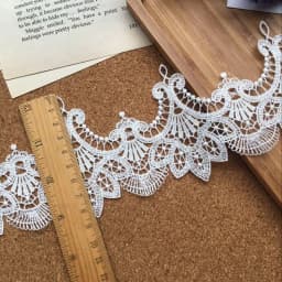 Exquisite 8.5CM Wide White Water Soluble Tulle Lace Embroidered Ribbons Collar Applique Trim Curtains Dress DIY Sewing Supplies