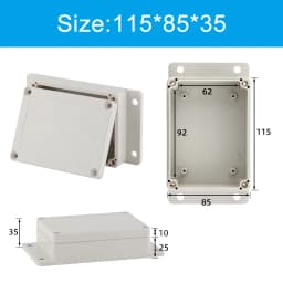 Wall Mounted Outdoor Gray Plastic Enclosures Custom IP65 ABS Waterproof Electrical Junction Box Eith Ear Electrical Project Box