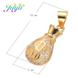 Juya DIY Jewelry Components Cz Paved Glitters Locket Heart Key Charm Pendant Accessories For Women Fashion Jewelry Making