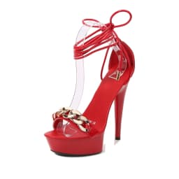 5 Inches High Heels Platform Sandals 6 Inches Ankle Strap Stripper Dress Party Models Show Nightclub Women Elegant Pole Dance