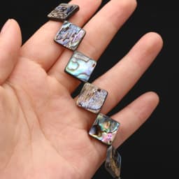 High Quality Square Abalone Shell Beads 3Pcs Shells Loose Spacer Beads for Charm DIY Necklace Bracelet Jewelry Making Findings