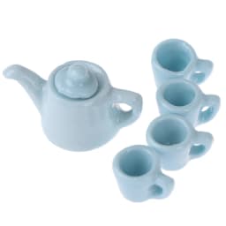 1:12 Tableware Teapot Coffee Cup Saucer Tray Plate Tea Set Pot Kitchen Decor Dollhouse Miniature Christmas Gift Doll Accessories