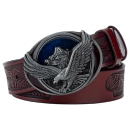 Spread Your Wings And Fly Eagle Buckle Genuine Leather Belt For Man