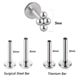 1PC G23 Titanium&Steel 16G CZ Gem Triangle Labret Lip Ring Crystal Cluster Ear Cartilage Tragus Helix Piercing Screw Fit Top 16g