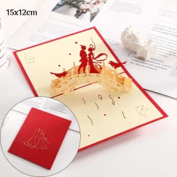 3D Pop Up Love Card Valentines Day Wedding Invitation Anniversary Greeting Cards for Couples Wife Husband Gift With Envelopes