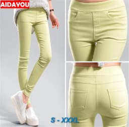 High Elastic Pants Womens  Pencil Push Up Butt Lifting Straight Comfort Korean Style XL Good Stretchy Trouses