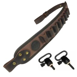 Leather Rifle Sling Shoulder Padding Tactical Strap And Shotgun Gun Buttstock Ammo Shell Holder For 5pcs 12 Gauge