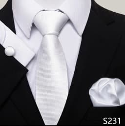 Newest Style Holiday Present 100% Silk Tie Pocket Squares Cufflink Set Necktie Men Dark Blue Wedding Accessories Office Cravat