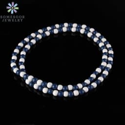 SOMESOOR 8mm Round Beads String Necklace 45cm Length Colorful Chain DIY Handmade Dangle Accessories Jewelry For Man Women Gifts
