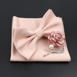Mens Wedding Bow Tie Brooch Set Romantic Solid Color Silk Polyester Jacquard Woven Bowtie Lapel Pin Hanky Men Gifts Accessories