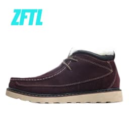 ZFTL Men's Winter Warm Wool Snow Boots Basic boots men Bread shoes Thick casual men's cotton boots Male Non-slip Lace up boots