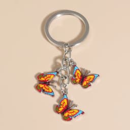 Cute Keychain Colorful Butterfly Key Ring Enamel Flying Animals Key Chains For Women Girls Handbag Accessorie Handmade Jewelry