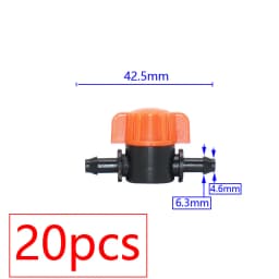 20pcs Drip Irrigation Mini Valve 4/7 3/8/10/12/16/20 /25mm Pipe Garden Tap 1/2" 3/4" Male Thread Water Hose Barb Connector