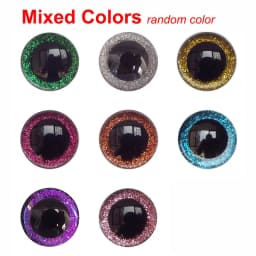20pcs Big Plastic Safty Glitter Eyes For Toys Soft Animal DIY Doll Eye Toy Glass Clear 3D 9/10/12/14/16mm Fabric