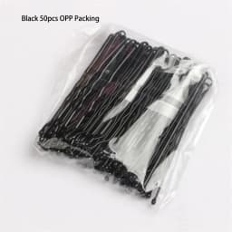 50pcs Hair Waved U-shaped Bobby Pin Barrette Salon Grip Clip Hairpins Black Metal Hair Accessories For Bun Gifts
