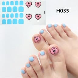22Tips/Sheet Nail Sticker Adhesive Toenail Art Polish Tips French Glitter Sequins Nail Wraps Strips Easy Toenail Sticker