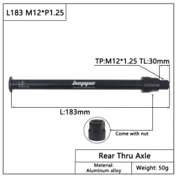 HEPPE MTB Road Bike Thru Axle Rear Hub Thru Axle Front Fork Shaft Skewers 12x100 12x110 12x142 12x148 M12xP1.0/P1.5/P1.75