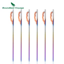 Boundless Voyage 20 24 30 35 40CM Heavy Duty Titanium Alloy Camping Tent Stakes Peg for Outdoor Trip Hiking Gardening Ti4013P
