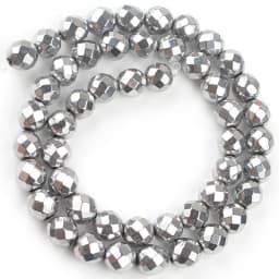 Natural Hematite Stone Beads Rose Gold Silver Color Faceted Loose Spacer Beads For Jewelry DIY Making Bracelet Accessories 15''