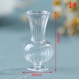 1Pc 1:12 Dollhouse Miniature Vase Glass Candy Jar Simulation Candy Bottle Flower Plant Vases Model Doll House Decor Toy