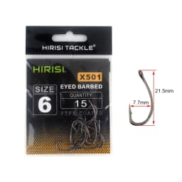 15pcs PTFE Coated High Carbon Stainless Steel Barbed Fish Hook With Eye Carp Fishing Accessories X501