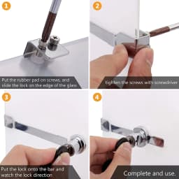 4Pcs Sliding Glass Door Lock Display Case Lock Ratchet Lock with Chrome Finish, Security, Keyed Alike Showcase Display