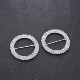 CUIER 1piece 48mm 75mm Round Full Rhinestone Crystal Buckle for Cloths Shoes Belt Appliques for DIY Accessories Clear