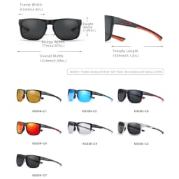 KDEAM Photochromic And Polarized Unisex Sunglasses Square UV400 Shades Mirrored Glasses For Driving Hiking Camping Fishing
