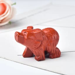 1PC Natural Crystal Bear Figurine Animals Stone Reiki Polished Crafts Small Decoration Home Decor Christmas Present Souvenir
