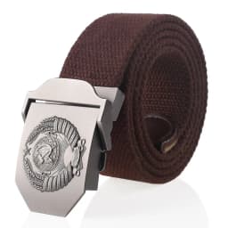 SupSindy New Canvas Belt 3D Soviet National Emblem Metal Buckle Jeans Belts for Men CCCP Army Military Tactical Belts Male Strap