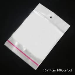 100pcs Transparent Self Adhesive Plastic Storage Bag OPP Poly Pack Bag With Hang Hole Retail Packaging Pouches Beads Jewelry Bag