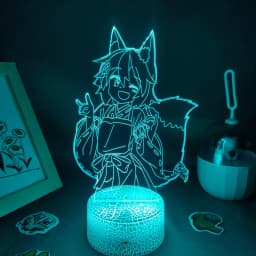 The Helpful Fox Senko San Anime 3D LED Neon Nightlight Birthday Gift for Friend Otaku Bedroom Decor Manga Lava Lamp No Senko San