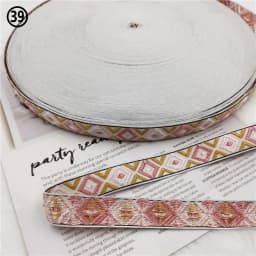 5 Yards 0.78 Inch 20MM Hundreds Styles Geometric Woven Jacquard Embroidered Ribbons DIY Apparel Wrapping Trim Sewing Accessories