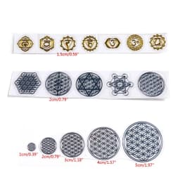 7 Chakra Copper Energy Tower Orgonite Stickers Flower Life Tree Pyramid Epoxy Resin Fillings Material Jewelry Making DIY Crafts