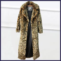 Women's leopard fur coat mink fur coat long fashion casual top Europe and America loose large size warm windbreaker