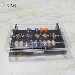 Acrylic Jewelry Charm Beads Storage Box for Trollbeads Bracelet Ring Holder Organizer Tray Diy Finding Display Stand Rack Case
