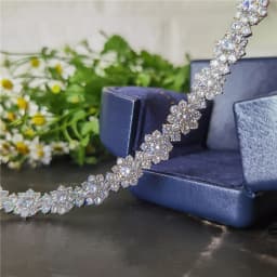 Luxury Flower Lab Diamond Bracelet 925 Sterling Silver Engagement Wedding bangles Bracelets for women Bridal Gemstones Jewelry