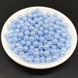 6 8 10mm AB Color Plating Acrylic Beads Loose Spacer Round Garment Jewelry Making DIY #RoLi