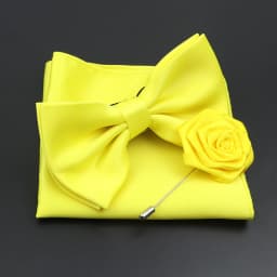 Mens Wedding Bow Tie Brooch Set Romantic Solid Color Silk Polyester Jacquard Woven Bowtie Lapel Pin Hanky Men Gifts Accessories